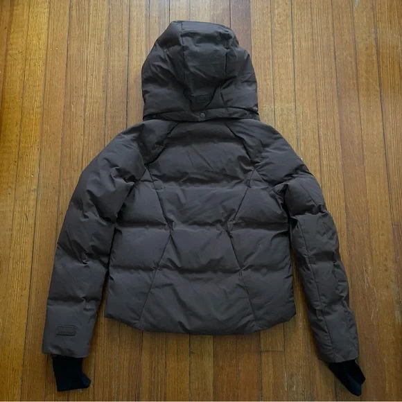 NWOT Halfdays Georgie Puffer Jacket in Spiked Cocoa Brown Espresso Chocolate Ski - Picture 14 of 14